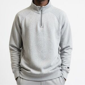 Fabletics Light Gray Zip-Up Men's Sweater XXL